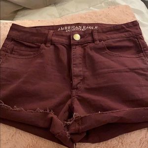 American Eagle burgundy Shortie